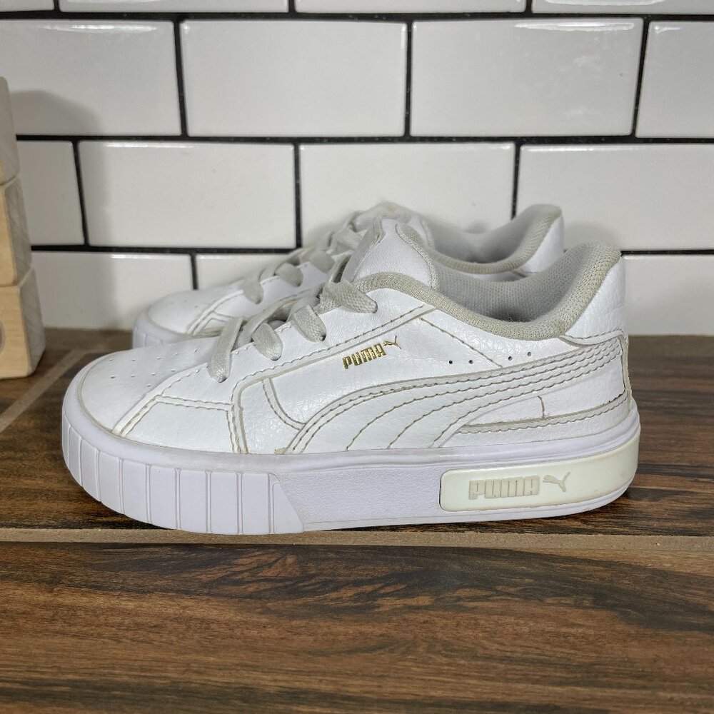 Puma Cali Star Toddler Boys Size 9C Shoes White Faux Leather Slip On Sneakers
